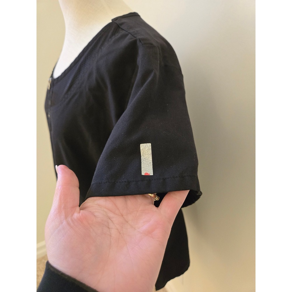 Grey's Anatomy by Barco Active Black Scrub Top XL Mesh Zip Front - Picture 6 of 11